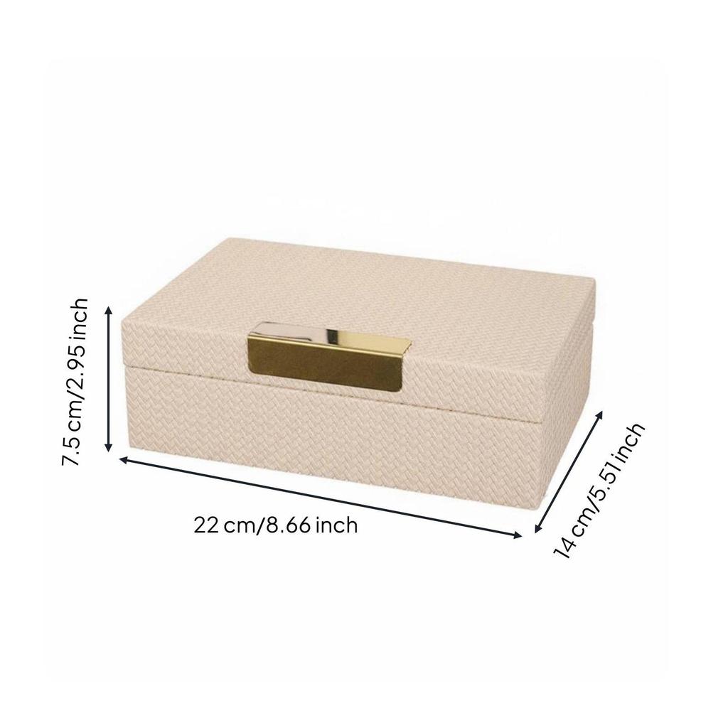 Faux Leather Jewelry Box Multi-Purpose Modern Trinket Case Stylish Design