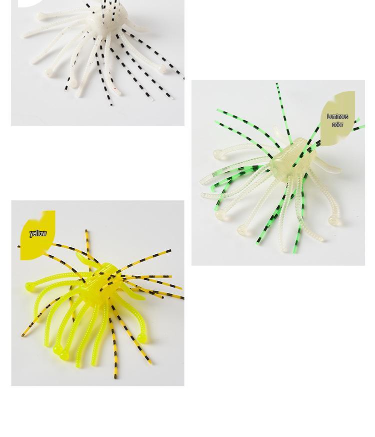 Revised Product Name: Lead-Free Slow-Sinking Black Spider Soft Lure for Sea Fishing