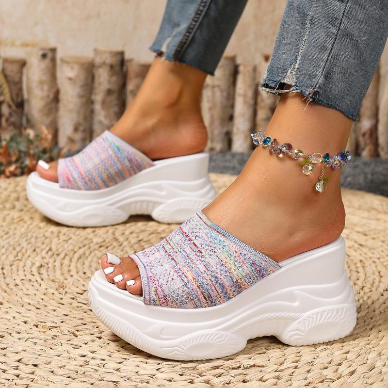 Fashion Women Sandals Fashion Comfortable Casual Shoes Women 2025 New Non-slip Thick-soled Sandals Round-toe Wedge Light Roman Sandals