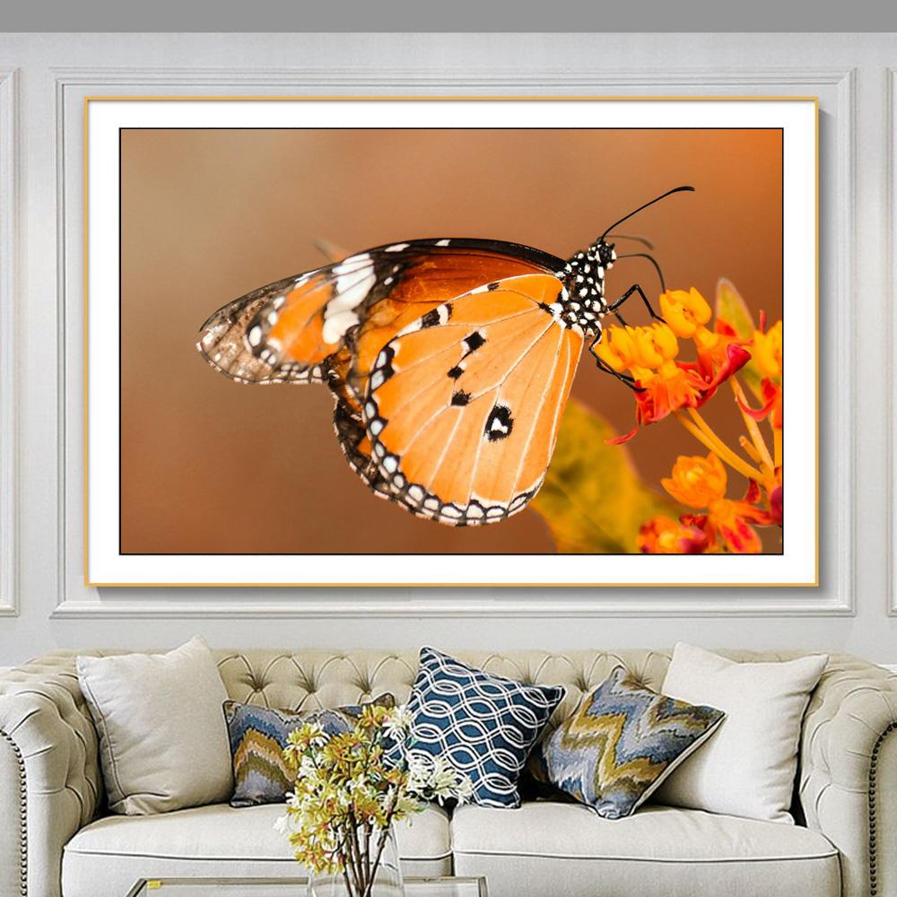 

Картина маслом на холсте с изображением животных, пейзажа, оранжевого и черного цветов, бабочки, гостиной, коридора, бара, украшения дома, фрески без рамки 21*30cm No Frame