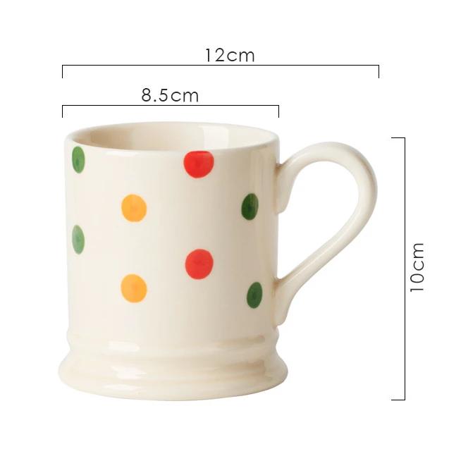 Vintage Polka Dot Bowls Plates Tableware High Aesthetic Value Ceramic Soup Bowls Plates Chopsticks Set