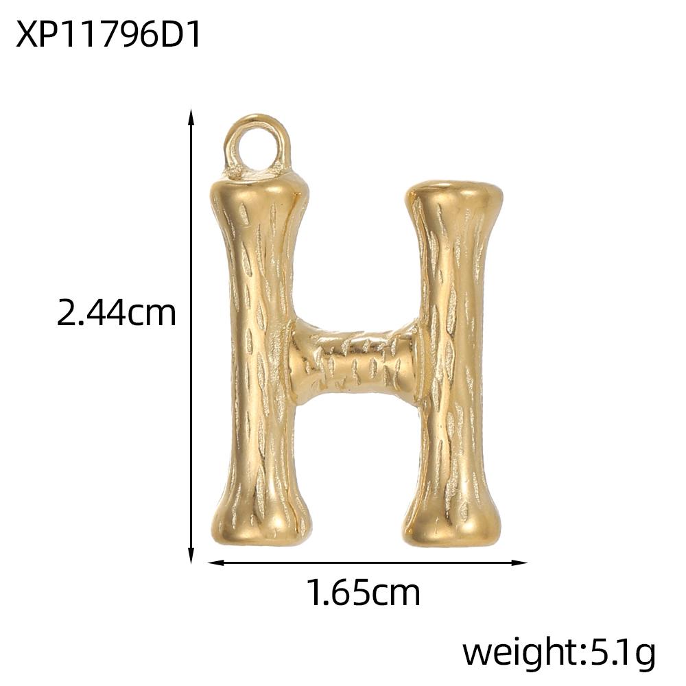 CARLIDANA Initial Alphabet Charms Gold Plated High Quality Stainless Steel Chunky Bubble 26 Letter Pattern Pendant Gift Jewelry