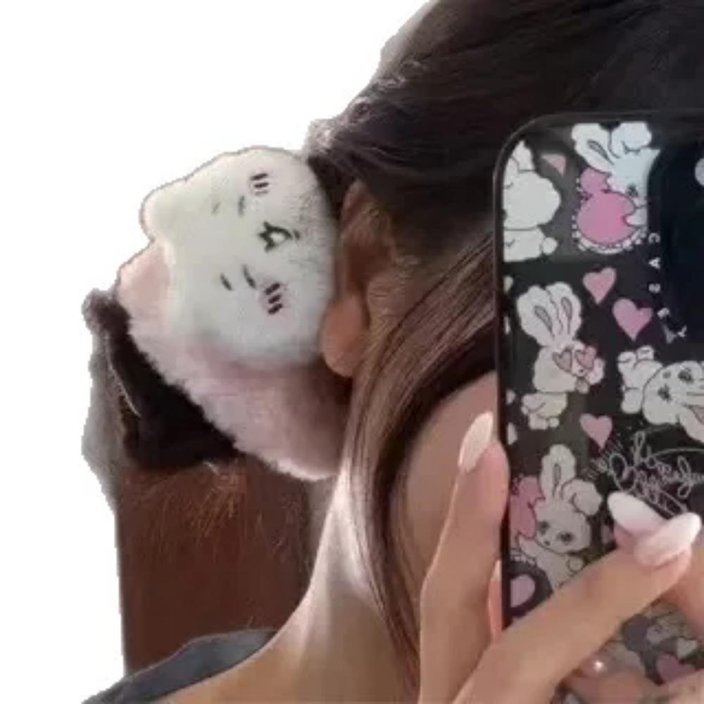 Chiikawa Peluş Saç Tokası Sevimli Karikatür At Kuyruğu Tutucu Kawaii Küçük Sekiz Saç Lastiği Kızlar İçin Tatlı Günlük Saç Aksesuarları