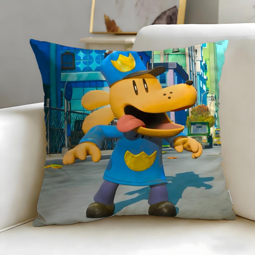 Popularna poszewka na poduszkę z kreskówki Dogman – Miękka i łatwa do prania – Uniwersalna do sofy, łóżka, podróży i biura