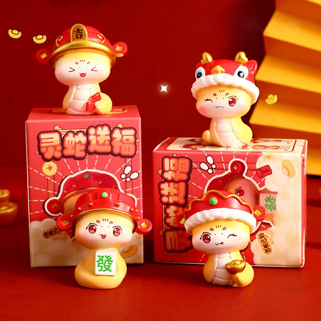 New Year Snake Figurine Cute Decorative Spring Festival Ornament Gift for Home Office