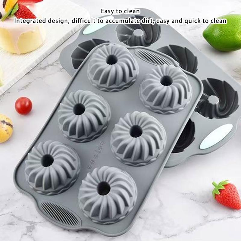 Heat Resistant Silicone Fluted Tube Cake Molds for Oven Microwave Baking Pan with Easy Releases Dishwasher Safe Design