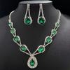 Cross Border Diamond Studded Water Droplet Necklace Earrings from Europe and America, Light Luxury Wholesale