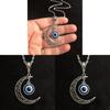 Moonflower Turkish Eye Necklace With Alloy Pendant And Cross Chain For Fashionable Women