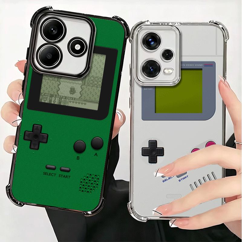 Game Console Trend Pattern Plating Phone Case For Xiaomi Redmi Note 14 15 Pro Plus 13 12 11 11S 11T 10 9S 9 5G Anti-Fall Airabag