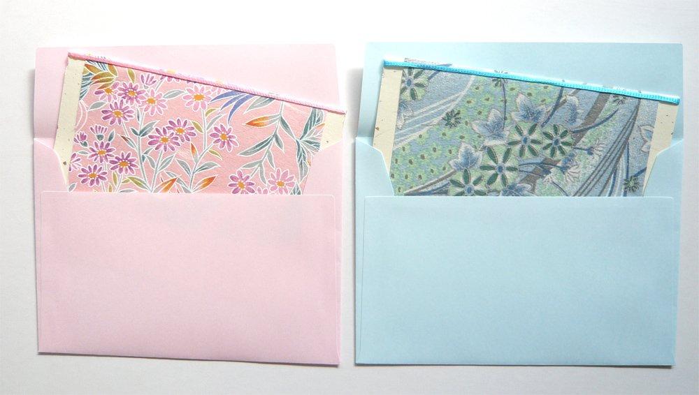 Kawasumi Washi Yuzen Washi Greeting Various Warm and Cool Colors Cards, Patterns, 10-Pack,