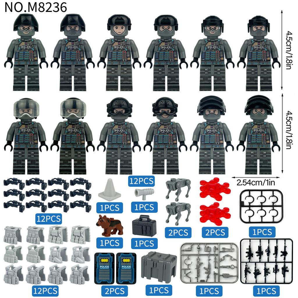 Military series rapid response support force soldier figurine building blocks toys