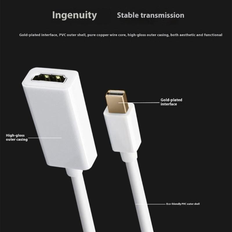 Mini DP To HDTV Adapters Gold Plated Connector 1080P 60Hz For TV Small Portable Design Plugs Play