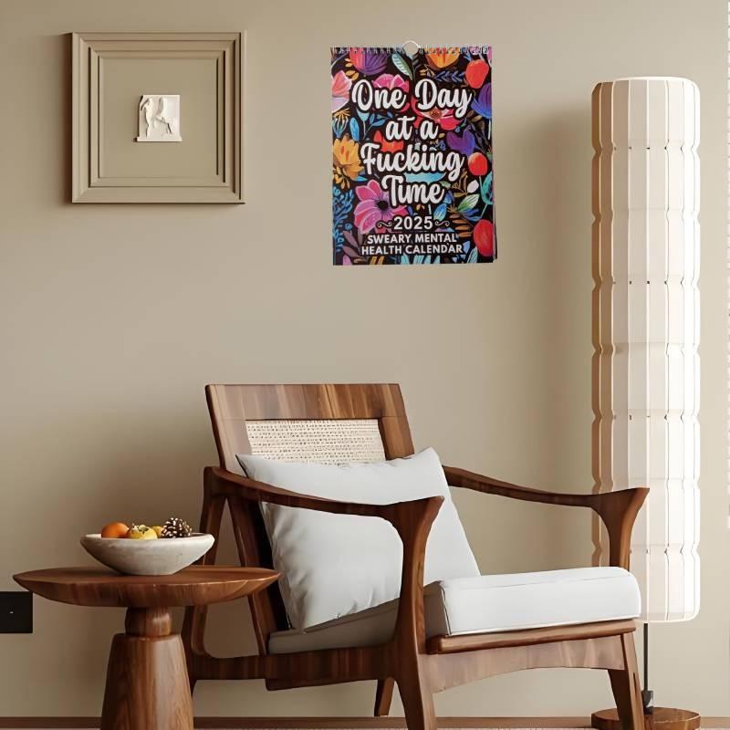 2025 Mental Health Calendar 12 Months Spiral Wall Calendar Living Room Decor