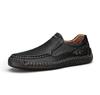 Large Size Men's Shoes 2025 New Handmade Leather Loafers Men's One-pedal Soft-soled Beanie Shoes 464748