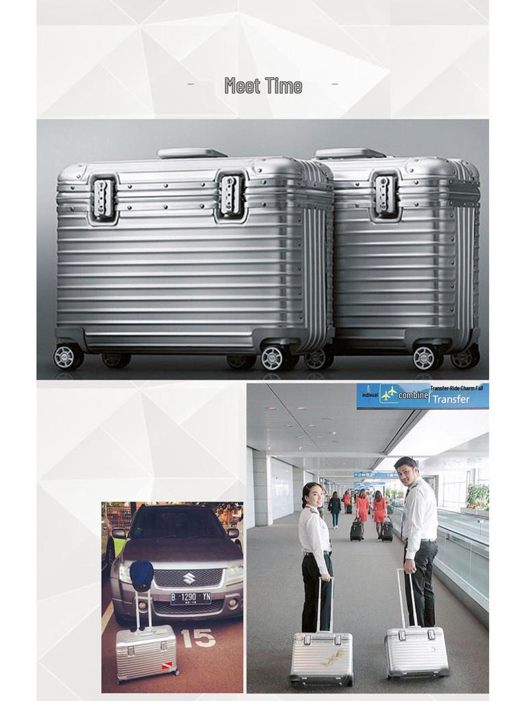 18-Inch Men's Aluminum-Magnesium Alloy Camera Carry-On Suitcase