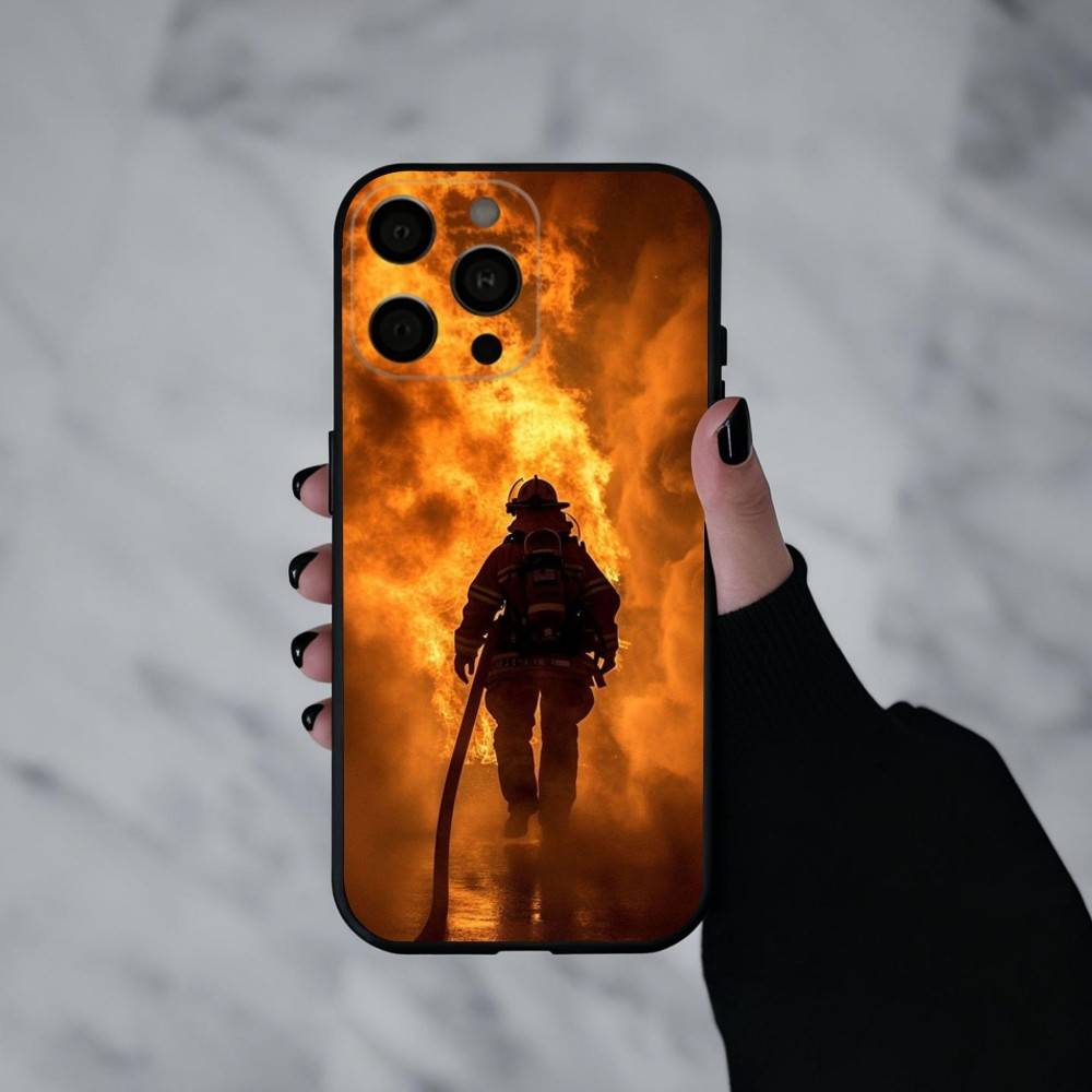 Fire Disaster Firefighter   Phone Case For iPhone 17pro, 16,15,14,13,12,11 X XR Plus,Others Soft Black Cover