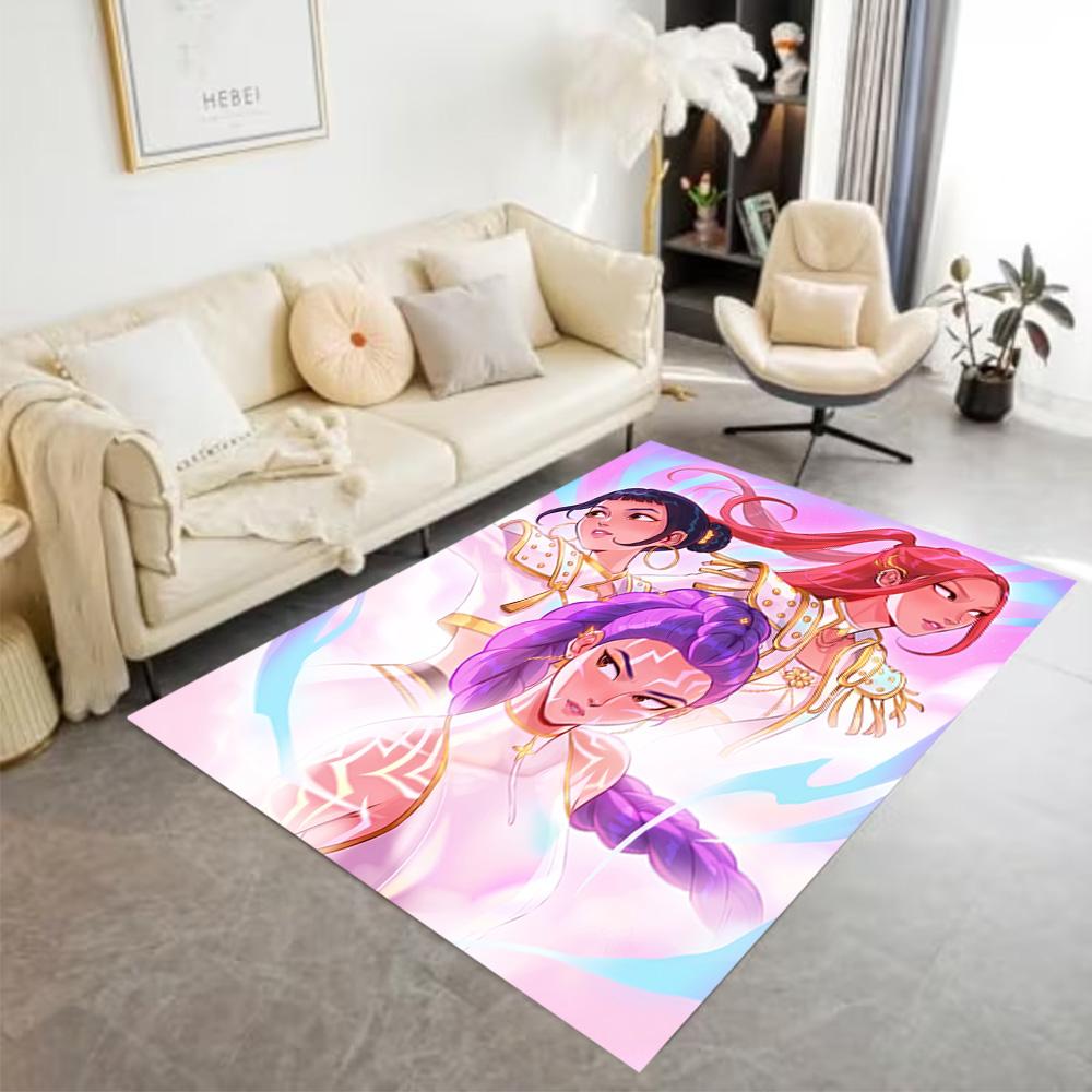 Fantasy Warrior Trio Area Rug Suitable for Living Rooms Bedrooms Game Room Dormitory Anti-slip Rug Anime Office Decor Best for Christmas