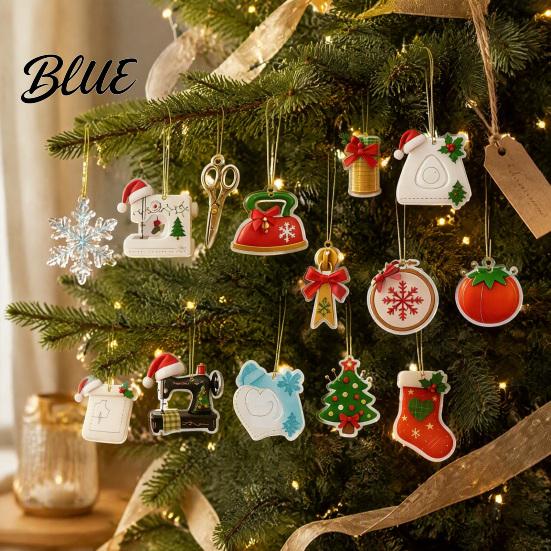 Vintage Christmas Hanging Acrylic Ornaments Calendar with Sewing Advent Decorations 2026 Sewing‑Themed 2D 24‑Days Machine