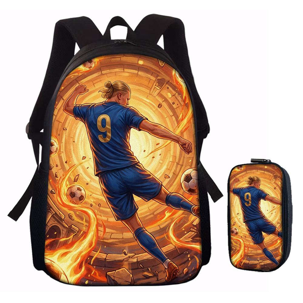 1/2/3/4/5PC Soccer Star Pattern Backpack Set – Large-Capacity Casual Backpack with Matching Clutch & Tote Bag, Perfect for Daily