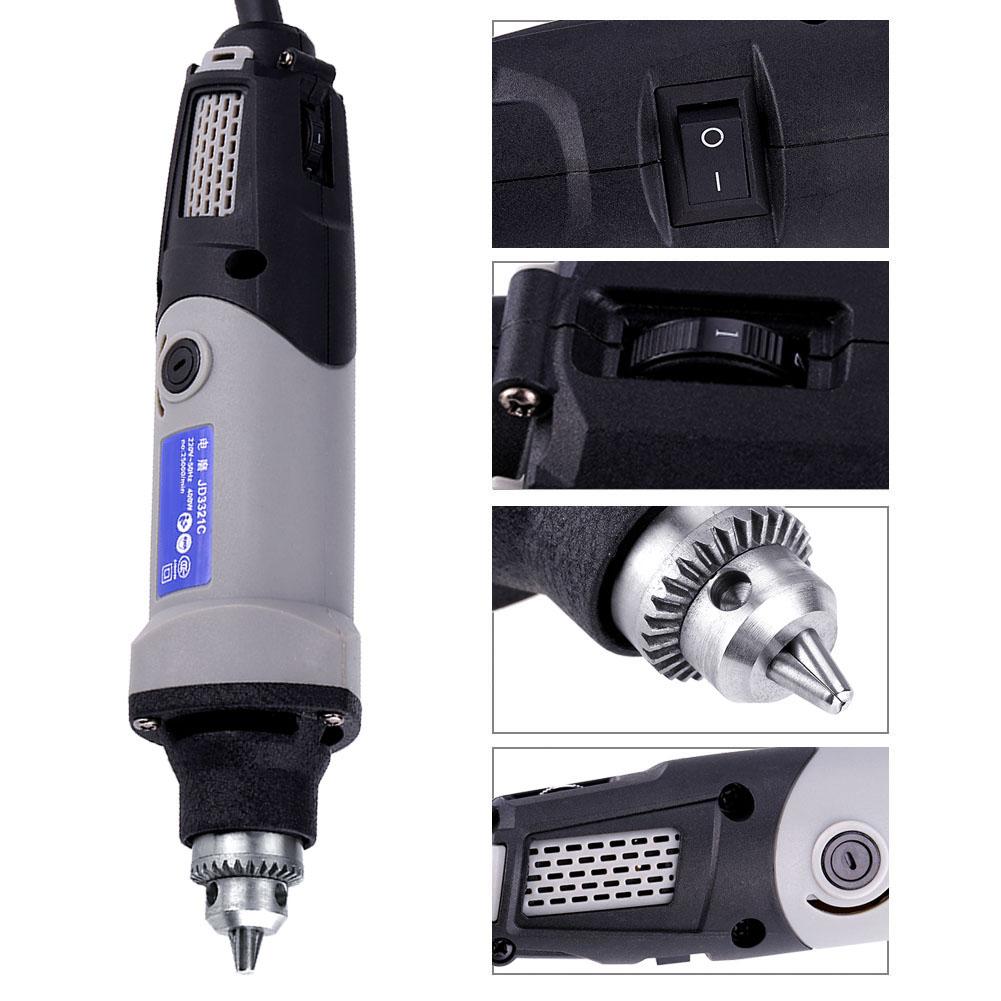 400W Electric Die Grinder Power Drill 6 Positions Variable Speed Rotary Tool