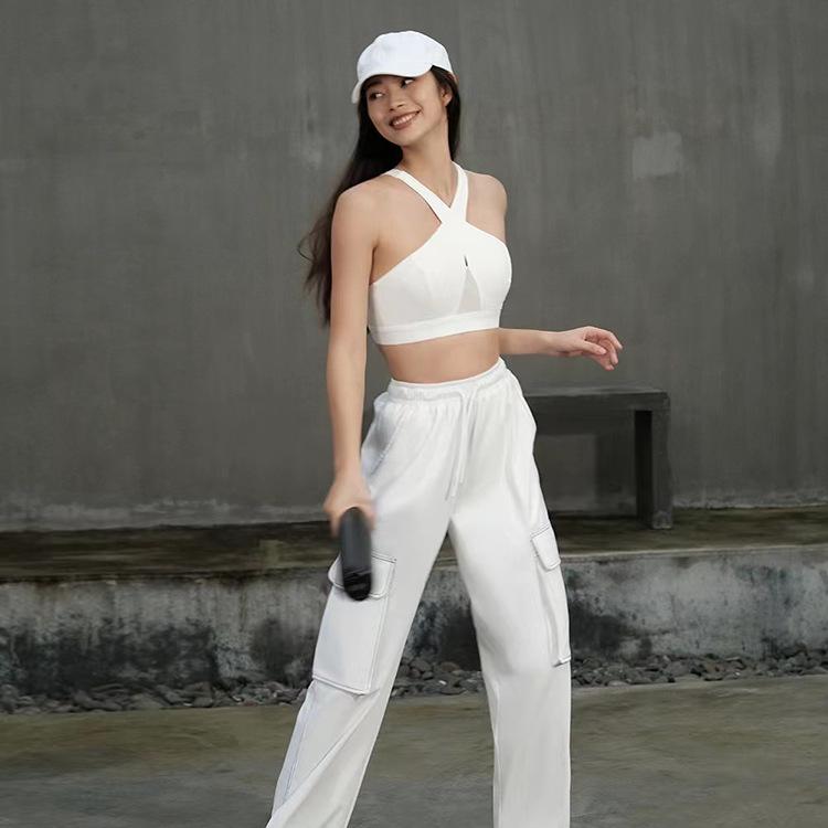 Women's Breathable Mesh Yoga Tops with Chest Pads - Fitness Sportswear