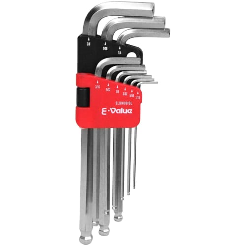 

E-Value Ball Point Hex Wrench Set, Semi-Long, 9-Piece Set, ELBW09ISL
