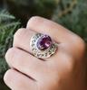 Natural Amethyst Ring, 925 Sterling Silver Jewelry, Gift for Mother, Vintage Inspire Jewelry