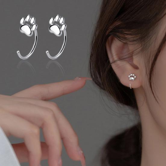 Stylish Ear Studs Comfortable To Wear Jewelry Decorative Kitten Paw Ear Hook Earrings