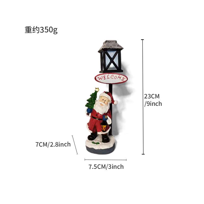 New Night Lights Santa Claus Ornaments Resin Crafts Creative Home Desktop Decoration Gift
