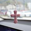 Clay Crystal Corss Decoration Car Elegant Rearview Mirror Decor Car Pendant Creative Interior Mirror Decoration Gift