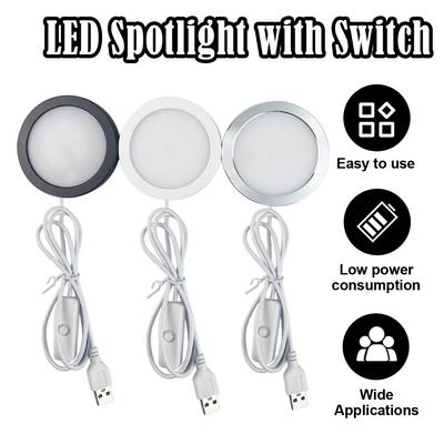 Lampă LED USB pentru dulap Smd2835 Cu/comutator Cablu 5V Lumini dedesubt Alb Rece Cald Neutru Spot Tavan Montat la suprafață 3 wați