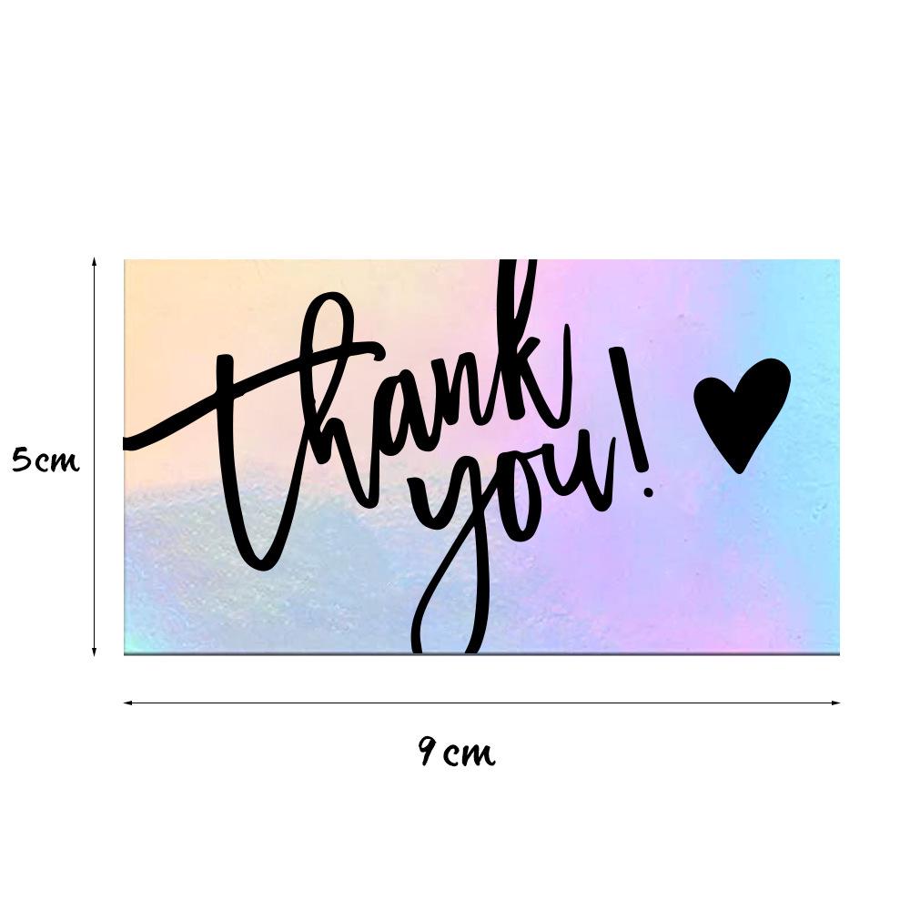 50-Pack Laser Rainbow Thank You Cards - Gift Packaging