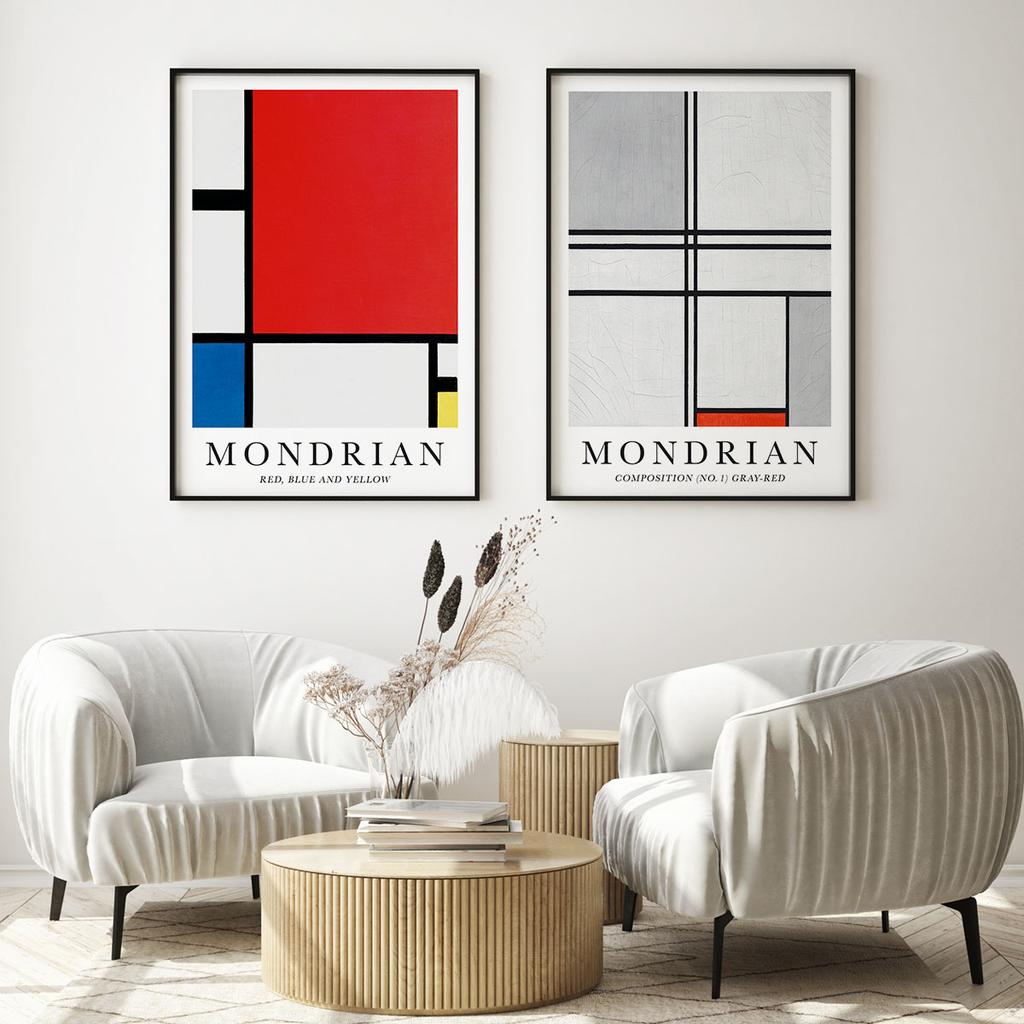 Zestaw dwóch plakatów mondrian