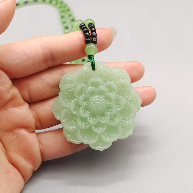 Glass Jewelry Dragon and Phoenix Auspicious Necklace Dragon and Phoenix Brand Pendant Sweater Chain Pendant