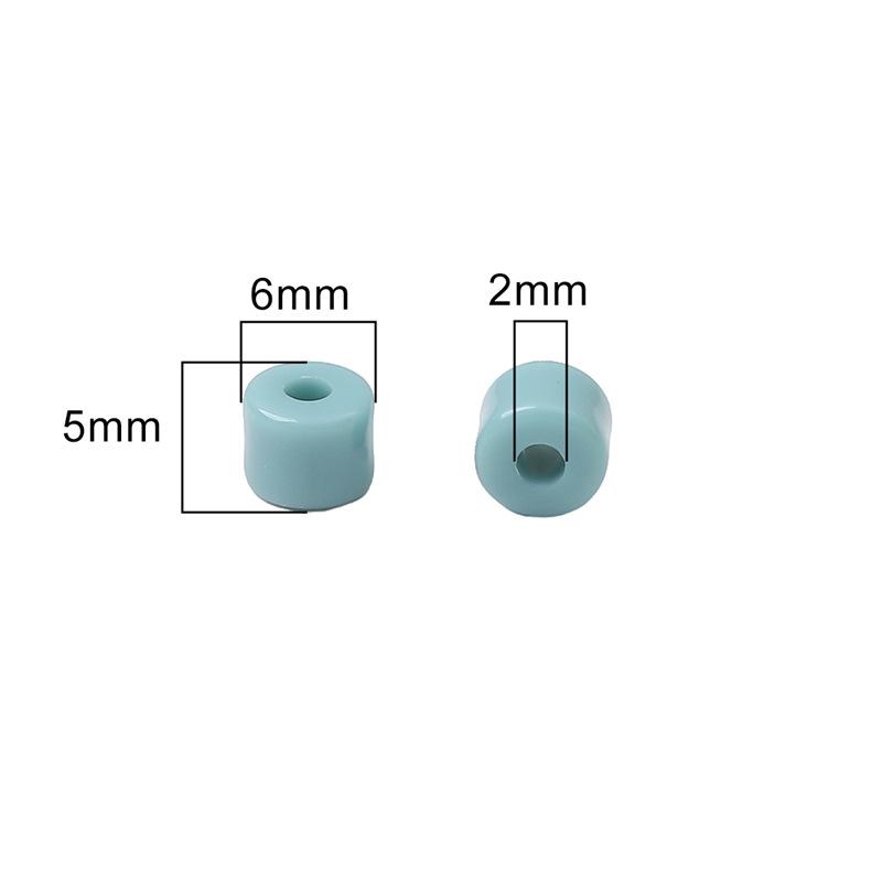 Acrylic Cream Solid Color Small Cylinder Beads for DIY Hairpin, Bracelet, Necklace Jewelry Accessories