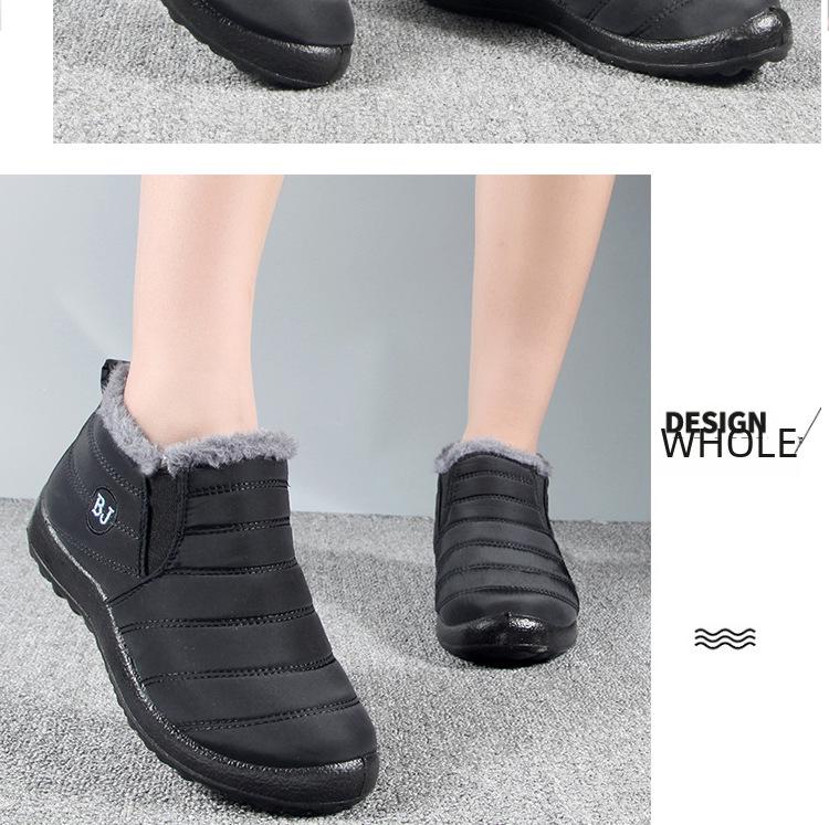 Unisex Wasserdichte Baumwoll-Schneestiefel: Große Größe, Plüschgefüttert, Rutschfest, Modisches Winter-Schuhwerk für Paare