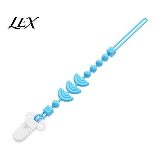 Non Metallic Pacifier Chain Silicone Clip with Teether for Infants, BPA-Free Chewable Baby Anti-Drop Holder Shower Gift Newborns 0-24 Months,
