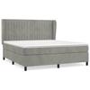 3129339 vidaXL Lit à sommier tapissier et matelas Gris clair 160x200cm Velours