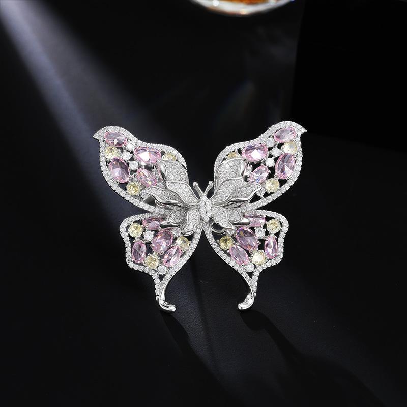 

Women s Light Luxury Design Elegant Inlaid Zircon Butterfly Brooch Fashionable Niche Design Versatile Brooch Daily Accessories