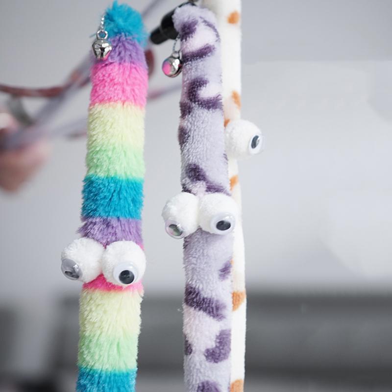 Colorful Feather Cat Teaser Wand - Interactive Funny Caterpillar Toy for Cats - Engaging Pet Accessory for Playtime Fun