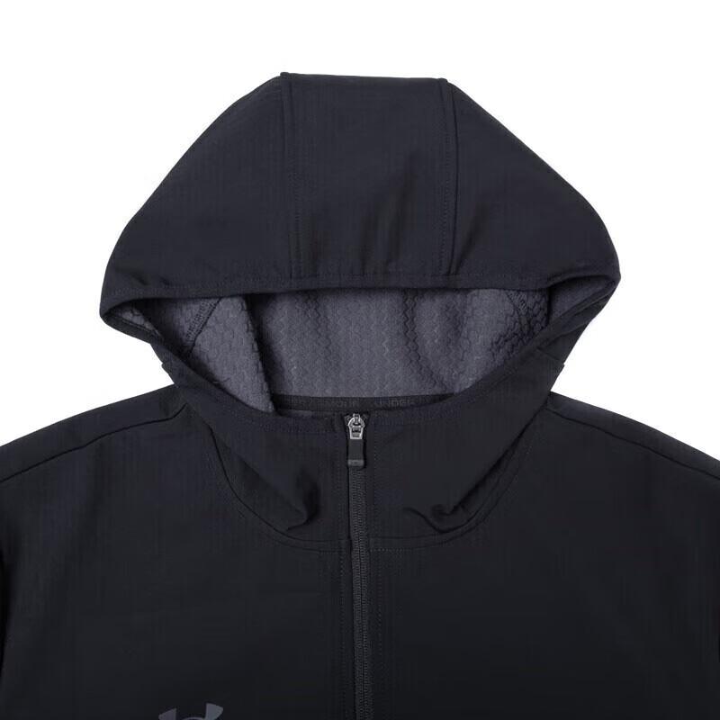 Under Armour Woven Logo Long Sleeve Top Comfortable Mid Waist Outdoor Pants Casual Sports Set Men Sports Set Black 21600411-001+21600705-001