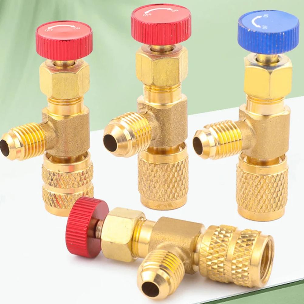 1pc Refrigeration Tool Air Conditioning Safety Valve Charging 1/4" Male/Famale Valves Inch Adapter 5/16" Hose Thread A6N0