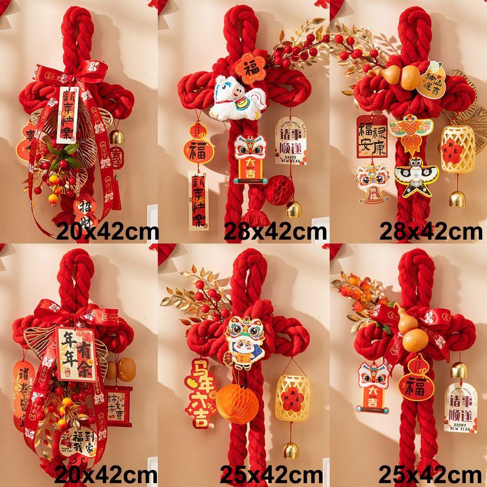 New 2026 New Year Pendant Year of the Horse Red Lucky Spring Festival Decor Entrance Door Decor Festive Atmosphere