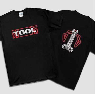 Vintage 1991 Tool T-Shirt Adult Black Red Wrench Music Rock Metal Band Mens