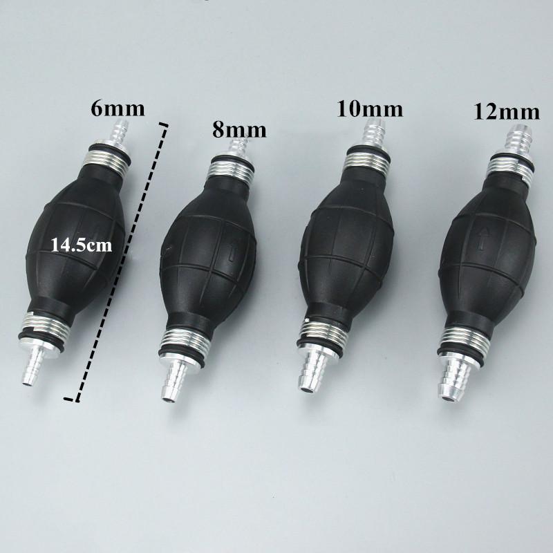 6/8/10/12mm Hand Fuel Pump Line Hand Primer Bulb Petrol Diesel Liquid Oil Gas Water Tansfer Rubber Tube Aluminum For Car Boat