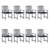 Maison Exclusive - Chaises de jardin et coussins lot de 8 Bois acacia solide Gris