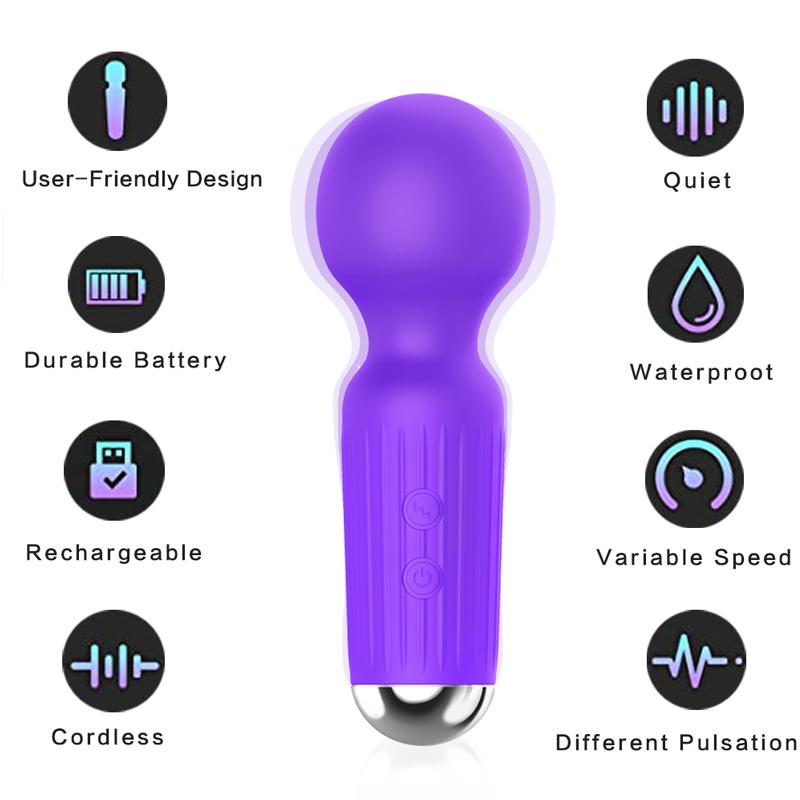 20 Speed Powerful Mini AV Magic Wand Vibrator G Spot Clitoris Stimulator USB Rechargeable Massager For Adult Women Sex Toys