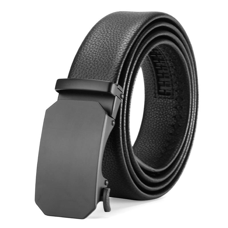 Men's Belt Genuine Leather Belt Young Man's Automatic Buckle Leather Belt Business Casual Belt Men