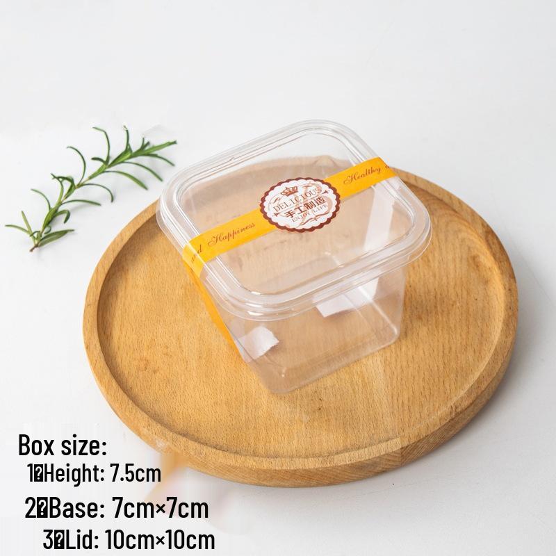Square Mousse Soy Milk Cake Box: Wooden Cup Packaging for Tiramisu and Dessert Baking