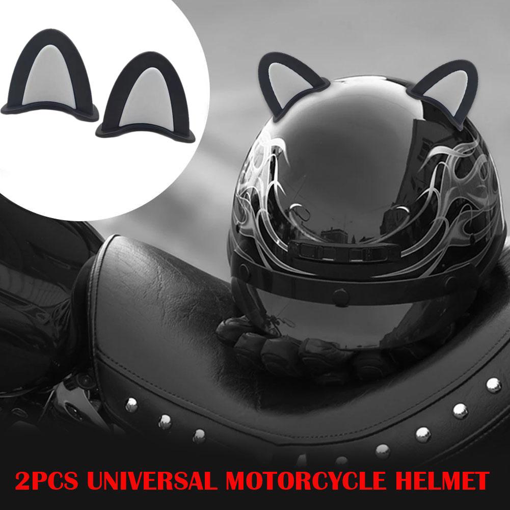 2 Stück Universal Motorradhelm Katzenohren Dekoration Outdoor Sport Teufelshörner Ecke Motorradhelm Dekorationszubehör